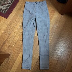 Shinestar Ankle Pants Womens Small Plaid Black Tan Slim Fit Stretch